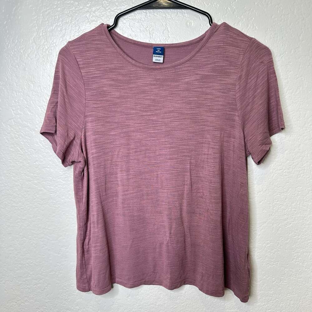 Old Navy Luxe Slub-Knit T-Shirt Pink Heather - XS Petite